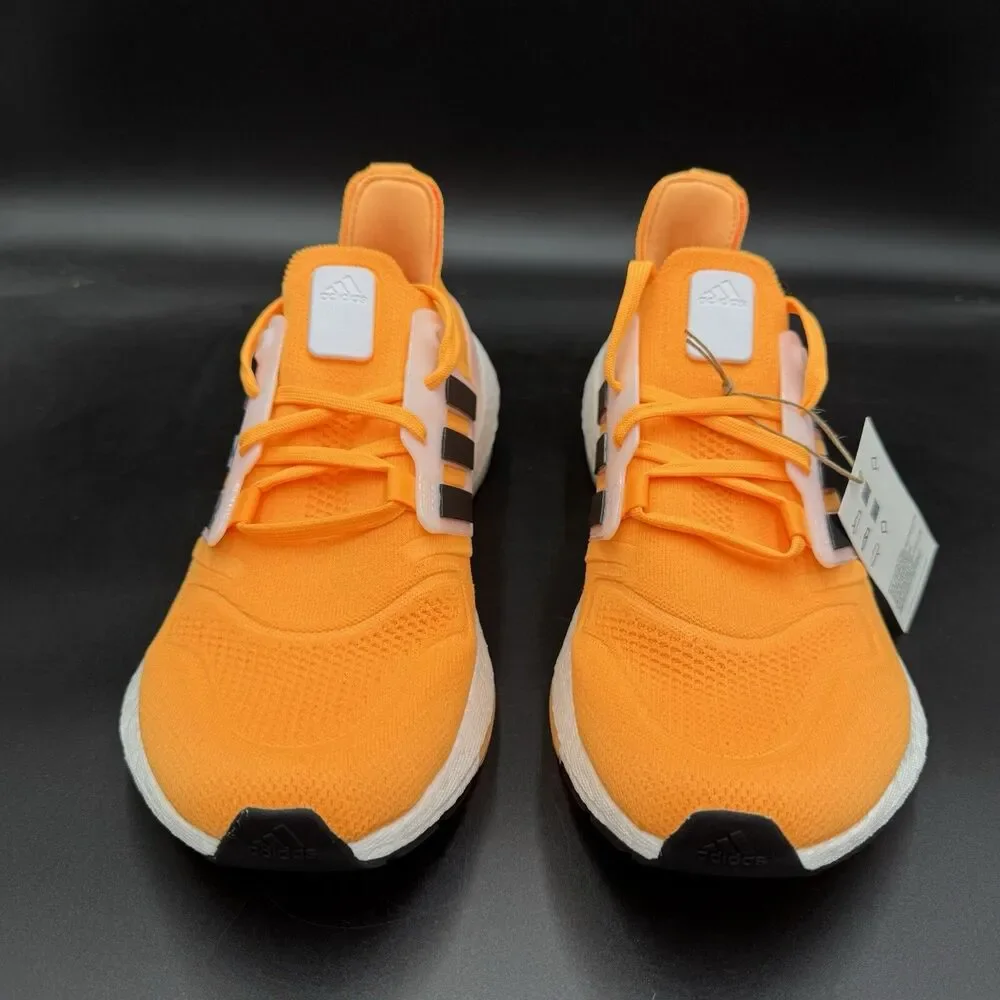 adidas UltraBoost 22 Running Shoes Flash Orange White Black HR1029 Men's Size 9